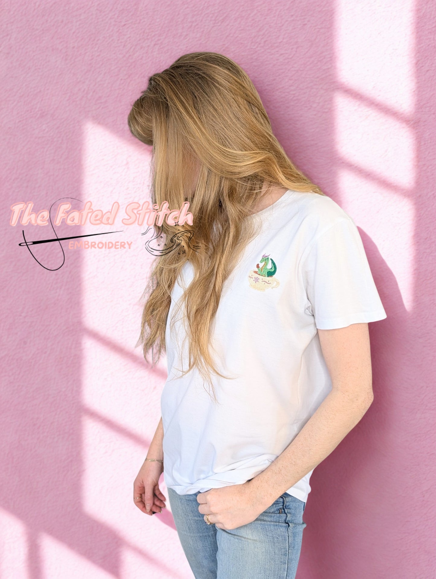 Female - Organic Cotton Whimsical Tea & Croissant Short Sleeve T-Shirt