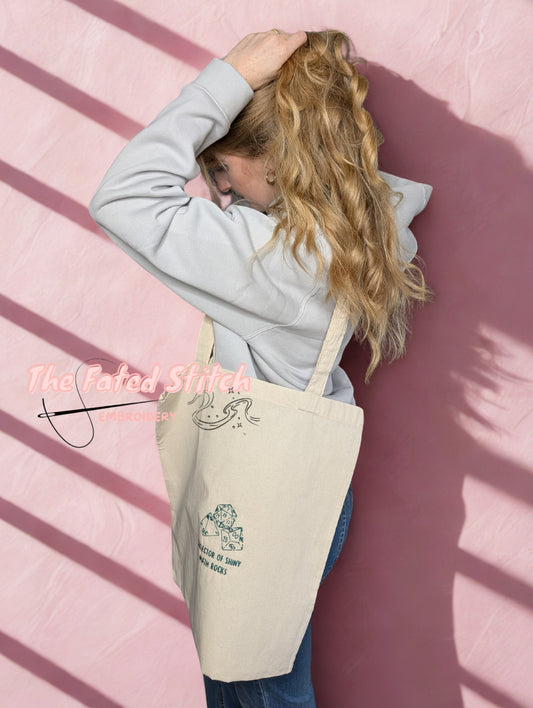 Collector of Shiny Math Rocks - DND Dice - Natural Cotton Tote Bag