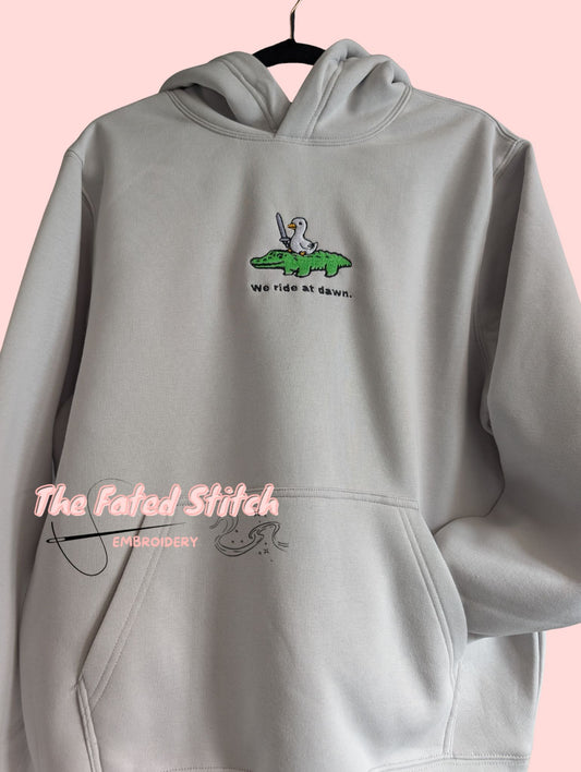 "We ride at dawn." Crocodile and Goose Hoodie - UNISEX - Colour Options