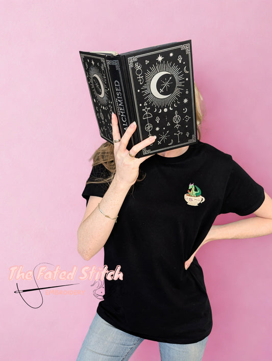 Female - Organic Cotton Whimsical Tea & Croissant Short Sleeve T-Shirt