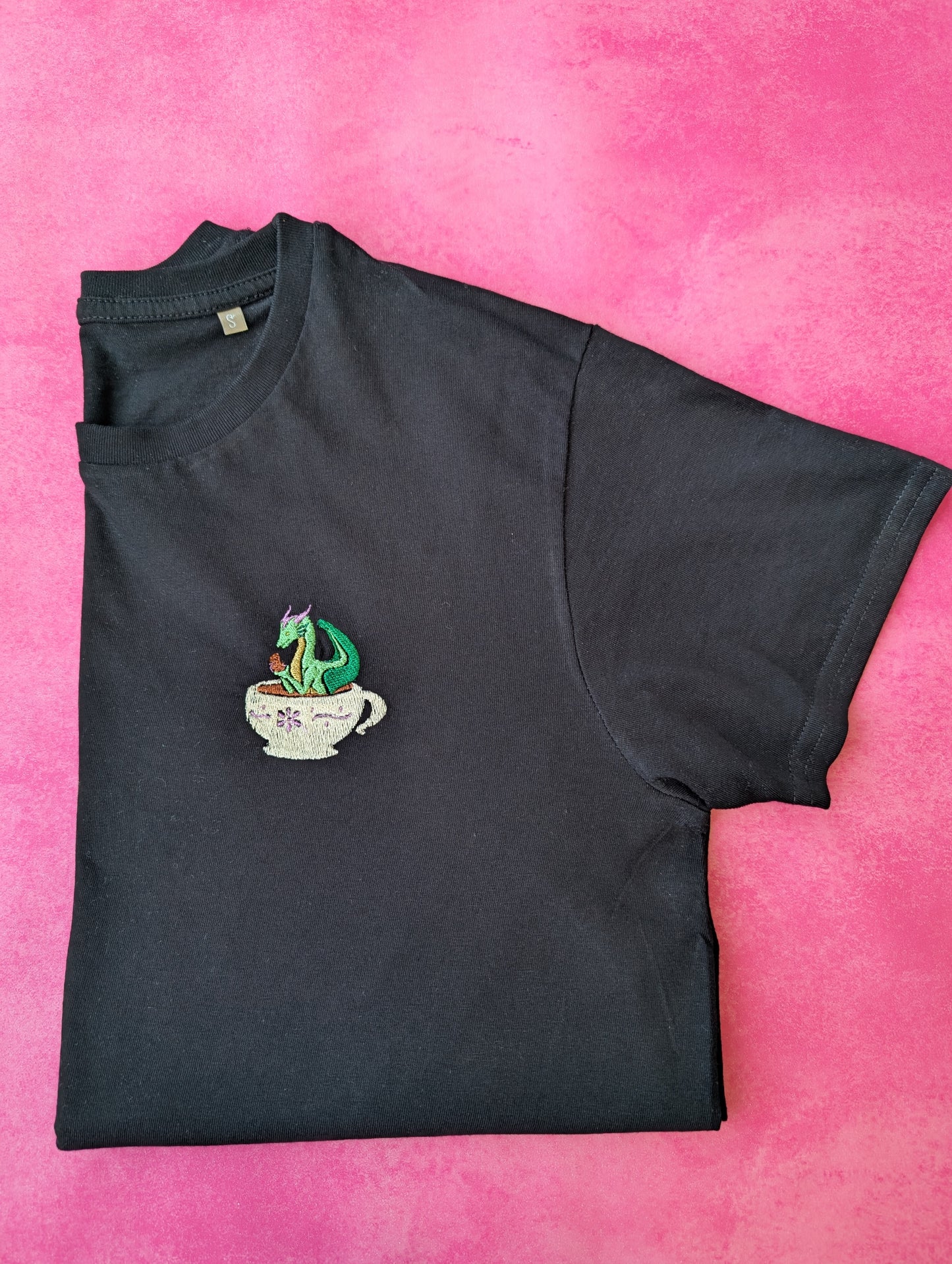 Female - Organic Cotton Whimsical Tea & Croissant Short Sleeve T-Shirt
