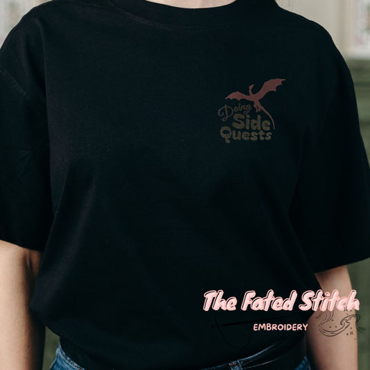 "Doing Side Quests" - Featuring a Dragon - UNISEX Short Sleeve T-Shirt
