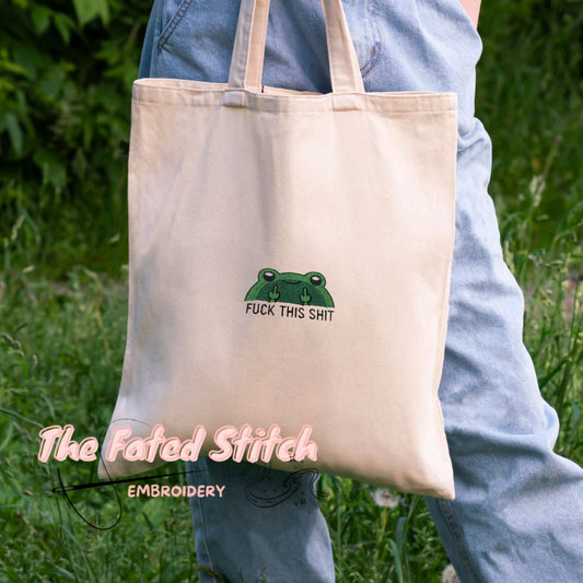 Naughty Frog - Fuck this Shit - Natural Cotton Tote Bag