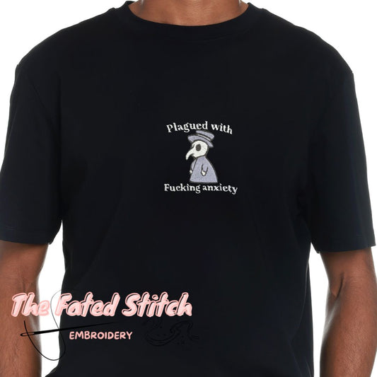 Plague Doctor - Plagued with fucking anxiety - UNISEX Short Sleeve T-Shirt